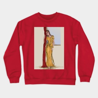 Fashion glamour model posing Crewneck Sweatshirt